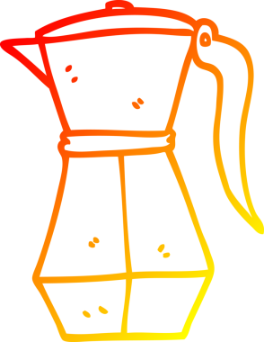 Bir insan tarafından çizilmiş karikatür fırınının sıcak çizgi çizimi.