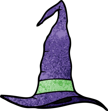 Bir insan tarafından çizilmiş karalama cadı şapkası.