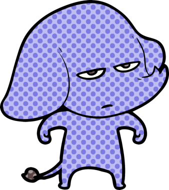 Bir insan tarafından çizilmiş kızgın bir fil.