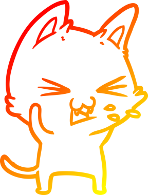 Bir insan tarafından çizilmiş çizgi film kedisinin sıcak çizgi çizimi