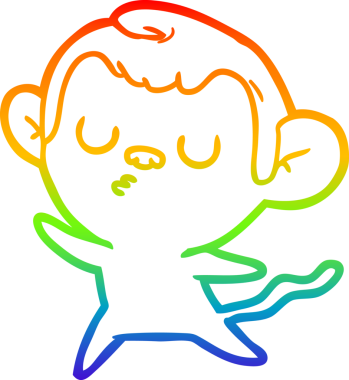 gökkuşağı gradyan çizgi çizimi bir insan tarafından çizilmiş bir maymun