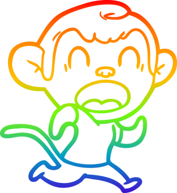 Bir insan tarafından çizilmiş bağıran çizgi film maymunu çizimi