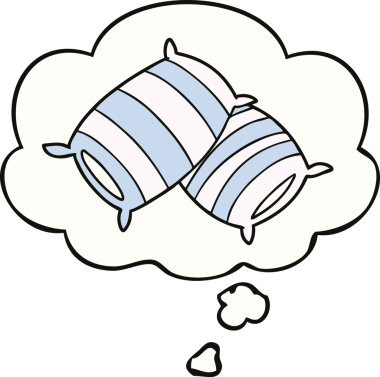 Bir insan tarafından çizilmiş düşünce baloncuklu karton yastıklar.