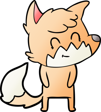 Bir insan tarafından çizilmiş çizgi film dostu tilki.