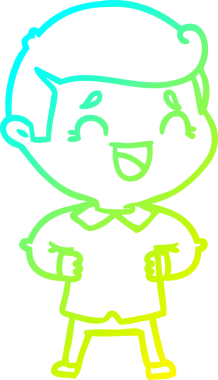 Bir insan tarafından çizilmiş gülen adamın soğuk çizgi çizimi.