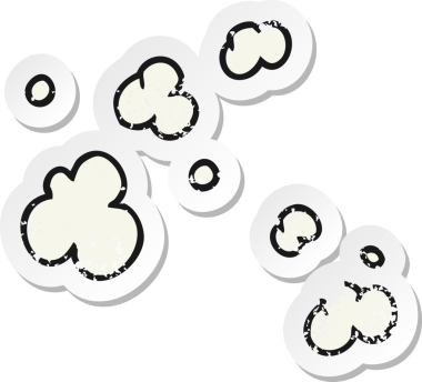 Bir insan tarafından çizilmiş sigara dumanı sembolünün gerilmiş yapıştırması.