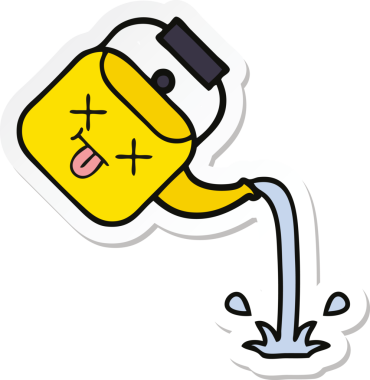 Bir insan tarafından çizilmiş tatlı bir karikatür çıkartması.