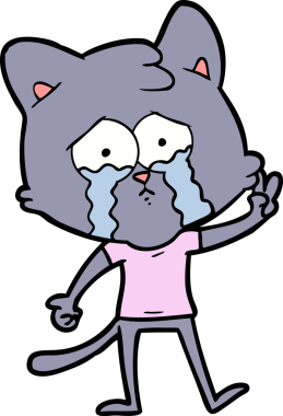 Bir insan tarafından çizilmiş çizgi film kedisi.