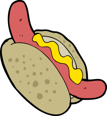 Bir insan tarafından çizilmiş sosisli sandviç.