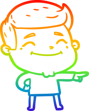 gökkuşağı gradyanı çizimi bir insan tarafından çizilmiş mutlu bir çizgi film adamı