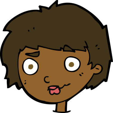 Bir insan tarafından çizilmiş, kafası karışık bir kadın.