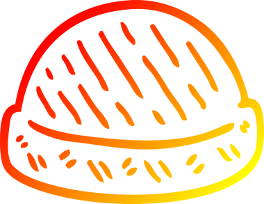 Bir insan tarafından çizilmiş bir kış şapkasının sıcak çizgi çizimi