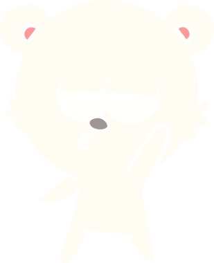 Sıkıcı kutup ayısı düz renkli çizgi film bir insan tarafından çizildi