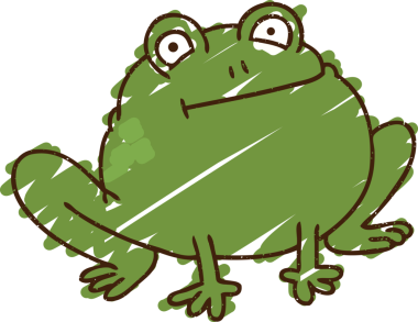 Bir insan tarafından çizilmiş kendini beğenmiş kurbağa tebeşiri.