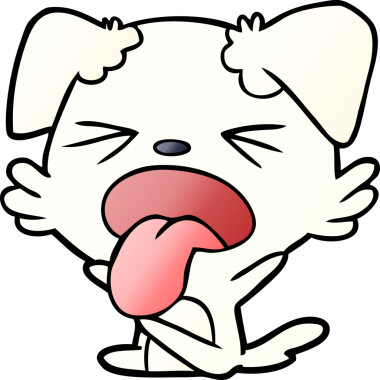 Bir insan tarafından çizilmiş bir çizgi film köpeği öfke nöbeti geçiriyor.