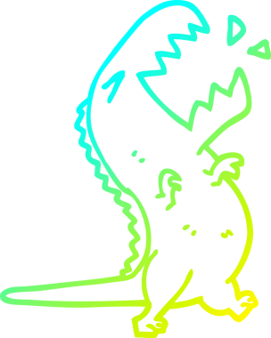 Bir insan tarafından çizilen kükreyen bir çizgi filmin soğuk gradyan çizimi