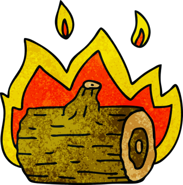 Bir insan tarafından çizilmiş garip bir kamp ateşi.