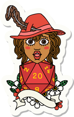 Bir insan tarafından çizilmiş 20 zarlı ozan etiketi.