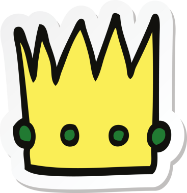 Bir insan tarafından çizilmiş bir karikatür tacı.