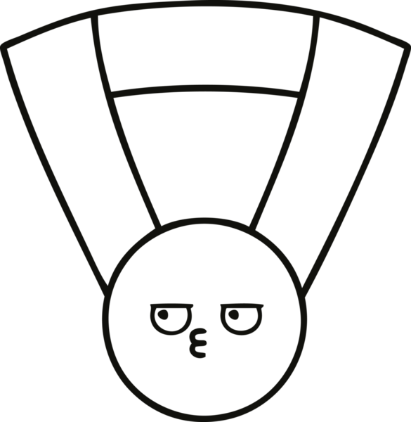 Bir insan tarafından çizilmiş altın madalyanın çizgi çizimi.