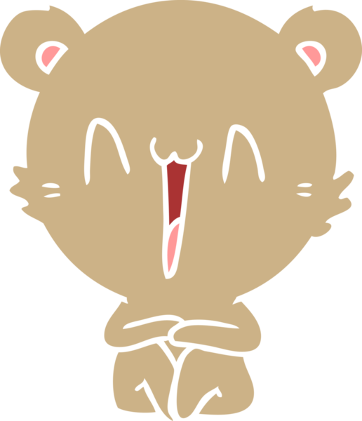 Bir insan tarafından çizilmiş yassı renkli mutlu ayı.