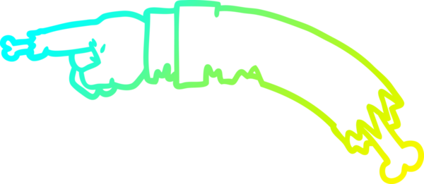 Bir insan tarafından çizilmiş zombi elinin soğuk gradyan çizimi.