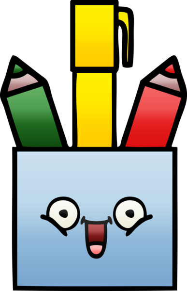 Bir insan tarafından çizilmiş kalem tenceresinin gölgelenmiş karikatürü