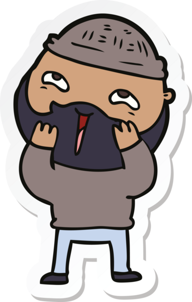 Bir insan tarafından çizilmiş mutlu sakallı bir adamın çıkartması.