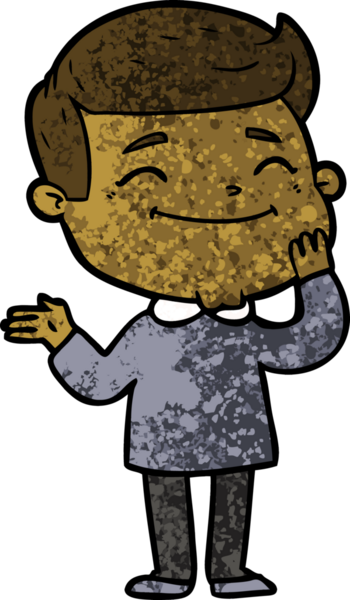 Bir insan tarafından çizilmiş mutlu çizgi film adamı.