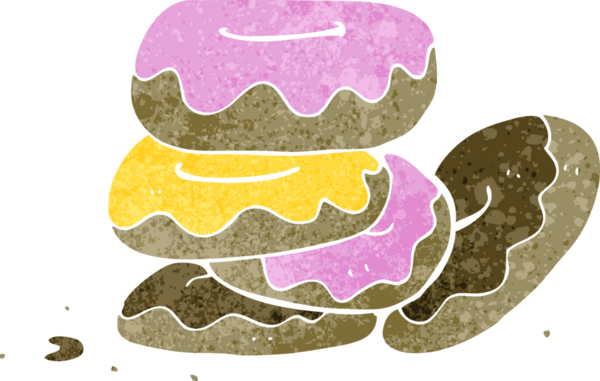 Bir insan tarafından çizilmiş bir yığın çörek.