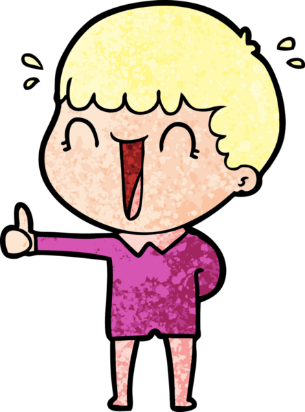 Bir insan tarafından çizilmiş gülen karikatür adam.