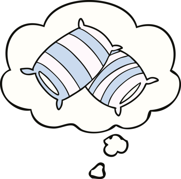 Bir insan tarafından çizilmiş düşünce baloncuklu karton yastıklar.