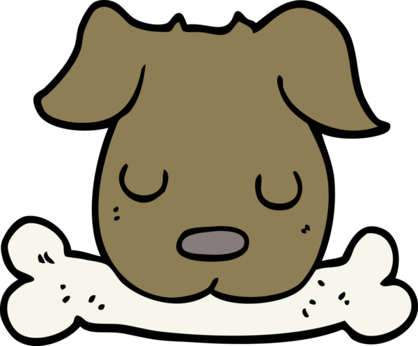 Bir insan tarafından çizilmiş kemikli çizgi film köpeği.