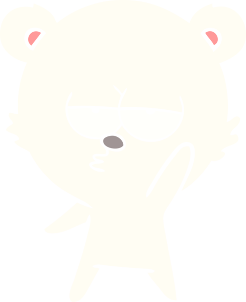 Sıkıcı kutup ayısı düz renkli çizgi film bir insan tarafından çizildi