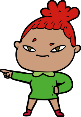 Bir insan tarafından çizilmiş karikatür kadın.