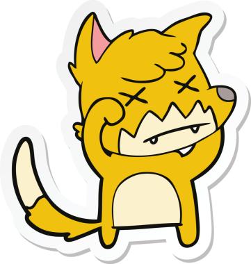 Bir insan tarafından çizilmiş ölü tilki etiketi.