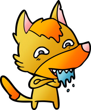 Bir insan tarafından çizilmiş tilki çizgi film karakteri