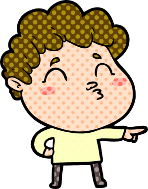 Çizgi film adamı somurtuyor Bir insan tarafından çizilmiş