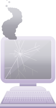 Bir insan tarafından çizilmiş bozuk bilgisayar grafik vektör illüstrasyon simgesi