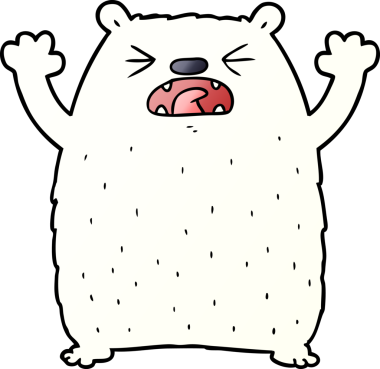 Bir insan tarafından çizilmiş kutup ayısı kükremesi.