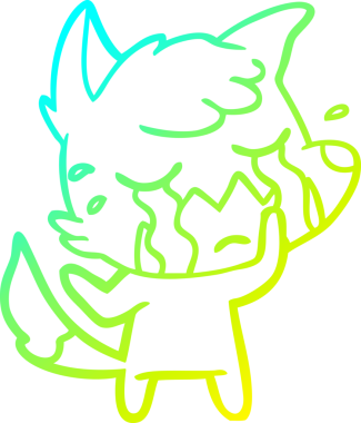 Bir insan tarafından çizilmiş ağlayan tilki çizgi filmi.