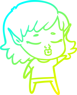 Bir insan tarafından çizilmiş güzel bir elf kızı çizimi.