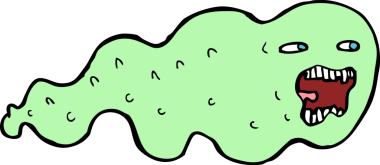 Bir insan tarafından çizilmiş çizgi film hayaleti.