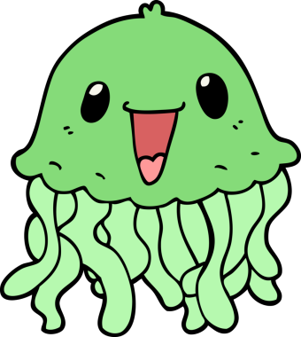 bir insan tarafından çizilmiş denizanası çizgi filmi