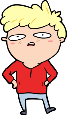 bir insan tarafından çizilmiş sabırsız bir karikatür