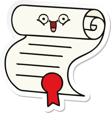 Bir insan tarafından çizilmiş şirin bir çizgi film sözleşmesinin çıkartması.