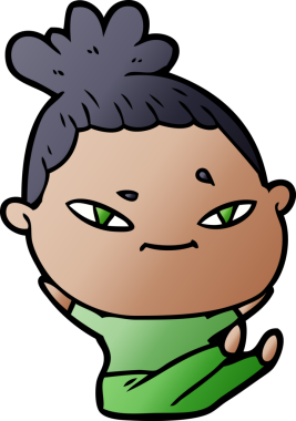 Bir insan tarafından çizilmiş karikatür kadın.