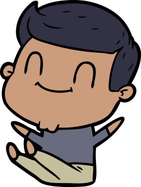 Bir insan tarafından çizilmiş çizgi film dostu bir adam.