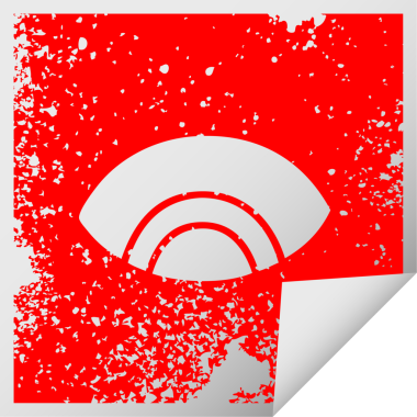 Sıkıntılı kare soyma etiketi bir insan tarafından çizilmiş bir gözün sembolü