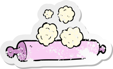 Bir insan tarafından çizilmiş merdanenin gerilmiş çıkartması.